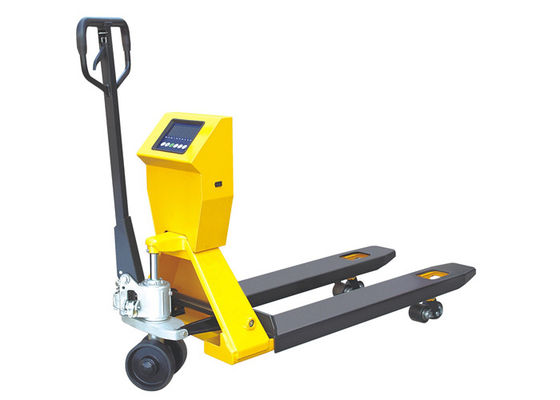 คุณภาพ  Warehousing Mobile Pallet Truck With Scale High Strength Frame 1150mm​ Fork Length โรงงาน