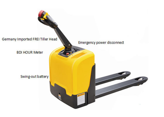 คุณภาพ  1500kg Full Electric Small Pallet Jack For Narrow Aisle Workshop โรงงาน